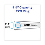 Heavy-Duty View Binder with DuraHinge and One Touch EZD Rings, 3 Rings, 1.5" Capacity, 11 x 8.5, White