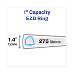 Heavy-Duty View Binder with DuraHinge and One Touch EZD Rings, 3 Rings, 1" Capacity, 11 x 8.5, Red