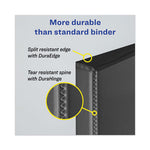 Heavy-Duty View Binder with DuraHinge and Locking One Touch EZD Rings, 3 Rings, 3" Capacity, 11 x 8.5, Black