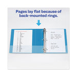 Heavy-Duty View Binder with DuraHinge and One Touch EZD Rings, 3 Rings, 1.5" Capacity, 11 x 8.5, Pacific Blue