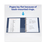 Heavy-Duty View Binder with DuraHinge and Locking One Touch EZD Rings, 3 Rings, 3" Capacity, 11 x 8.5, Navy Blue