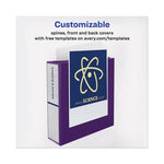 Heavy-Duty View Binder with DuraHinge and One Touch EZD Rings, 3 Rings, 1.5" Capacity, 11 x 8.5, Purple