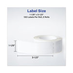 Multipurpose Thermal Labels, 1.13 x 3.5, White, 130/Roll, 2 Rolls/Pack