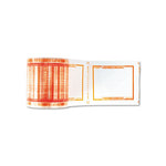 Pouch Tape, 3" Core, 5" x 6", Transparent, Orange Border