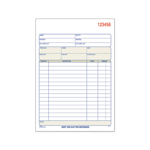 Sales Order Book, Two-Part Carbonless, 7.94 x 5.56, 50 Forms Total