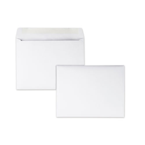 Open-Side Booklet Envelope, #10 1/2, Hub Flap, Gummed Closure, 9 x 12, White, 100/Box