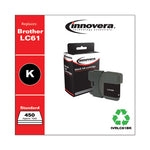 Remanufactured Black Ink, Replacement for LC61BK, 450 Page-Yield