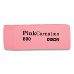 Pink Carnation Erasers, For Pencil Marks, Rectangular Block, Medium, Pink, Dozen