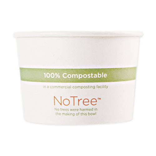 No Tree Paper Bowls, 16 oz, 4.4" Diameter x 3"h, Natural, Sugarcane, 500/Carton