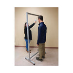 Acrylic Mobile Divider with Thermometer Access Cutout, 38.5" x 23.75" x 74.19", Clear