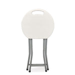 Rough n Ready Folding Stool, Backless, Supports Up to 300 lb, 18" Seat Height, White Seat, Charcoal Base, 4/Carton