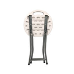 Rough n Ready Folding Stool, Backless, Supports Up to 300 lb, 18" Seat Height, White Seat, Charcoal Base, 4/Carton