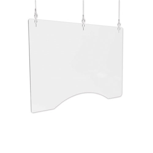 Hanging Barrier, 35.75" x 24", Acrylic, Clear, 2/Carton