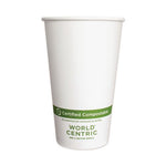Paper Hot Cups, 16 oz, White, 1,000/Carton