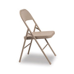 All Steel Folding Chair, Supports Up to 300 lb, 16.5" Seat Height, Tan Seat, Tan Back, Tan Base, 4/Carton