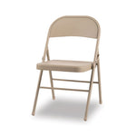 All Steel Folding Chair, Supports Up to 300 lb, 16.5" Seat Height, Tan Seat, Tan Back, Tan Base, 4/Carton