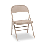 All Steel Folding Chair, Supports Up to 300 lb, 16.5" Seat Height, Tan Seat, Tan Back, Tan Base, 4/Carton