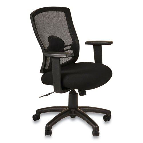 Alera Etros Series Mesh Mid-Back Petite Swivel/Tilt Chair, Supports Up to 275 lb, 17.71" to 21.65" Seat Height, Black