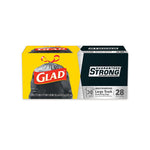 Drawstring Large Trash Bags, 30 gal, 1.05 mil, 30" x 33", Black, 15 Bags/Box, 6 Boxes/Carton