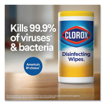 Disinfecting Wipes, 1-Ply, 7 x 8, Crisp Lemon, White, 35/Canister