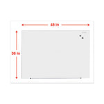 Frameless Magnetic Glass Marker Board, 48 x 36, White Surface