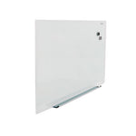 Frameless Magnetic Glass Marker Board, 48 x 36, White Surface