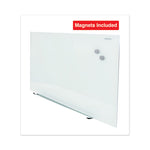 Frameless Magnetic Glass Marker Board, 48 x 36, White Surface