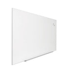 Frameless Magnetic Glass Marker Board, 72 x 48, White Surface