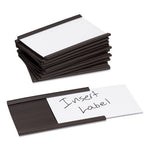 Magnetic Card Holders, 3 x 1.75, Black, 10/Pack