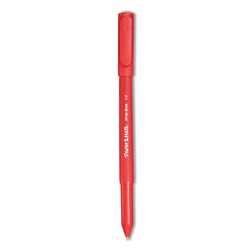 Write Bros. Ballpoint Pen, Stick, Medium 1 mm, Red Ink, Red Barrel, Dozen