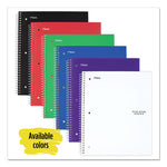 Wirebound Notebook with Eight Pockets, 5-Subject, Wide/Legal Rule, Randomly Assorted Cover Color, (200) 10.5 x 8 Sheets