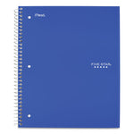 Wirebound Notebook with Eight Pockets, 5-Subject, Wide/Legal Rule, Randomly Assorted Cover Color, (200) 10.5 x 8 Sheets