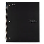 Wirebound Notebook with Eight Pockets, 5-Subject, Wide/Legal Rule, Randomly Assorted Cover Color, (200) 10.5 x 8 Sheets