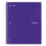 Wirebound Notebook with Eight Pockets, 5-Subject, Wide/Legal Rule, Randomly Assorted Cover Color, (200) 10.5 x 8 Sheets