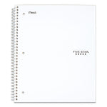 Wirebound Notebook with Eight Pockets, 5-Subject, Wide/Legal Rule, Randomly Assorted Cover Color, (200) 10.5 x 8 Sheets