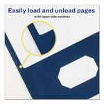 Two-Pocket Folder, Prong Fastener, 0.5" Capacity, 11 x 8.5, Dark Blue, 25/Box