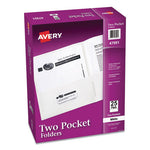 Two-Pocket Folder, 40-Sheet Capacity, 11 x 8.5, White, 25/Box