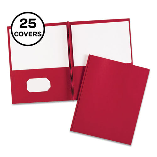 Two-Pocket Folder, Prong Fastener, 0.5" Capacity, 11 x 8.5, Red, 25/Box