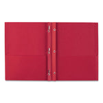 Two-Pocket Folder, Prong Fastener, 0.5" Capacity, 11 x 8.5, Red, 25/Box