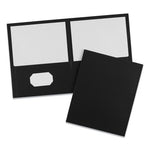 Two-Pocket Folder, 40-Sheet Capacity, 11 x 8.5, Black, 25/Box