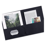 Two-Pocket Folder, 40-Sheet Capacity, 11 x 8.5, Black, 25/Box