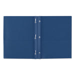 Two-Pocket Folder, Prong Fastener, 0.5" Capacity, 11 x 8.5, Dark Blue, 25/Box