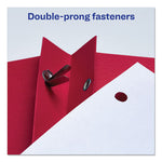 Two-Pocket Folder, Prong Fastener, 0.5" Capacity, 11 x 8.5, Red, 25/Box