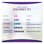 Discreet Sensitive Bladder Protection Pads, Heavy Absorbency, Long, 39/Pack, 3 Packs/Carton