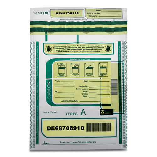 Deposit Bag, Plastic, 9 x 12, Clear, 100/Pack