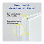 Heavy-Duty Non Stick View Binder with DuraHinge and Slant Rings, 3 Rings, 0.5" Capacity, 11 x 8.5, White, 4/Pack