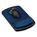 Gel Mouse Pad with Wrist Rest, 6.25 x 10.12, Black/Sapphire