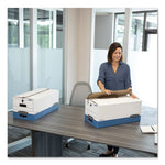 STOR/FILE Medium-Duty Strength Storage Boxes, Letter Files, 12.25" x 24.13" x 10.75", White/Blue, 4/Carton