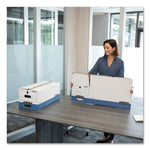 STOR/FILE Medium-Duty Strength Storage Boxes, Letter/Legal Files, 12.25" x 16" x 11", White/Blue, 4/Carton