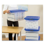 Heavy Duty Plastic File Storage, Letter/Legal Files, 14" x 17.38" x 10.5", Clear/Blue, 2/Pack